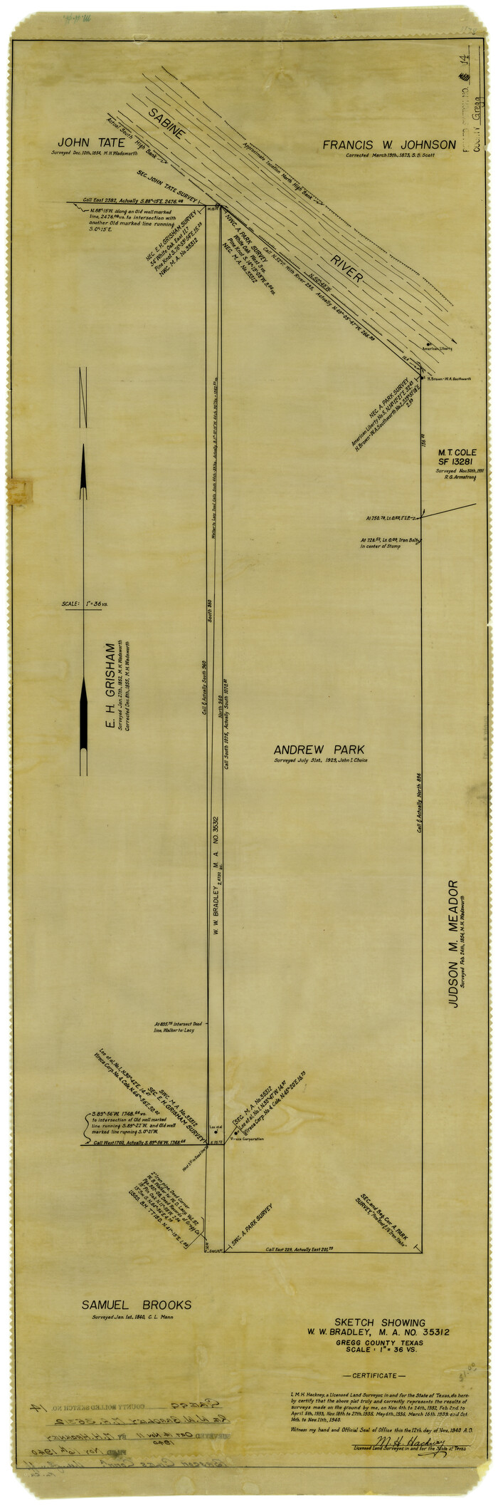 6037, Gregg County Rolled Sketch 14, General Map Collection