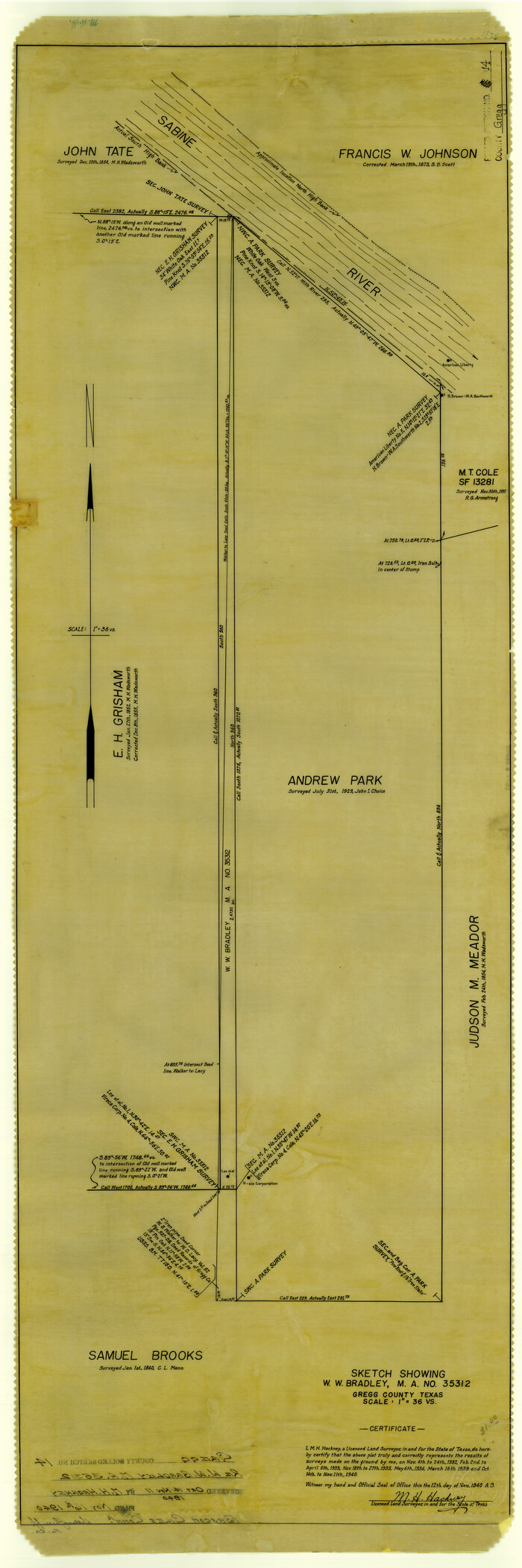 6037, Gregg County Rolled Sketch 14, General Map Collection