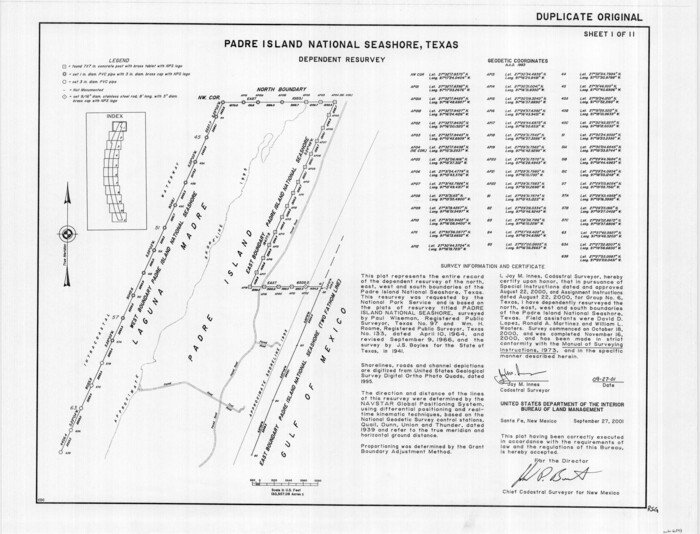 60543, Padre Island National Seashore, Texas - Dependent Resurvey, General Map Collection