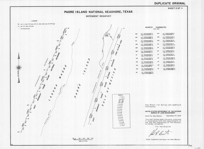 60544, Padre Island National Seashore, Texas - Dependent Resurvey, General Map Collection