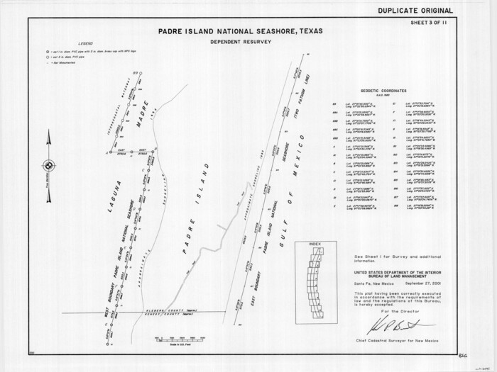 60545, Padre Island National Seashore, Texas - Dependent Resurvey, General Map Collection