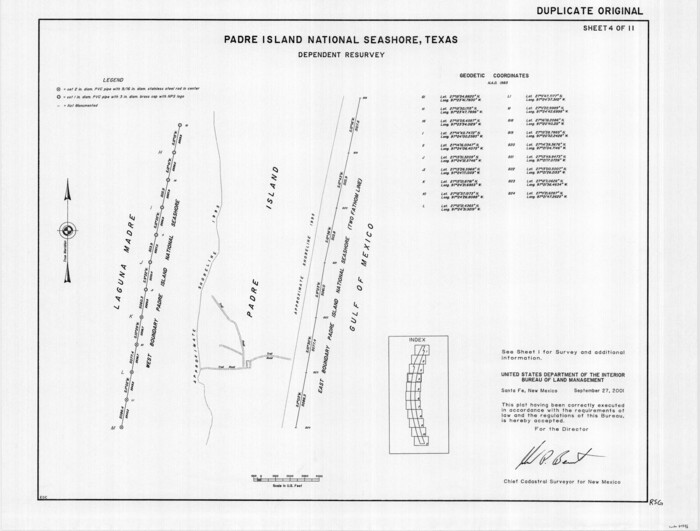60546, Padre Island National Seashore, Texas - Dependent Resurvey, General Map Collection