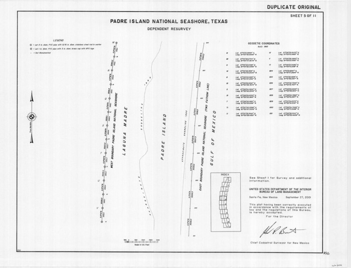60547, Padre Island National Seashore, Texas - Dependent Resurvey, General Map Collection