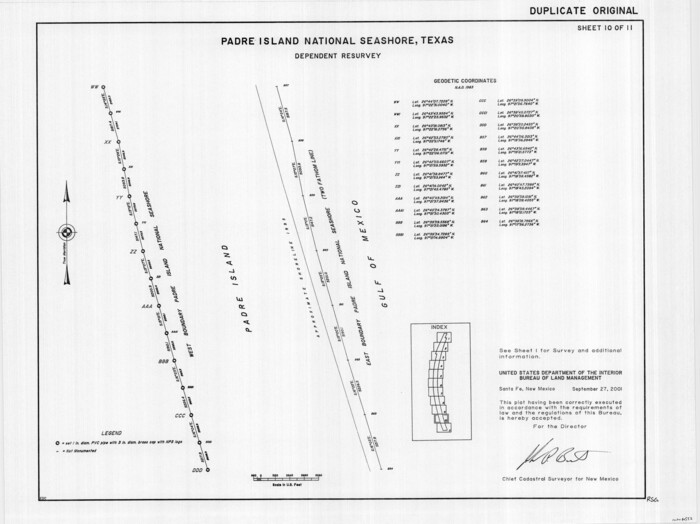 60552, Padre Island National Seashore, Texas - Dependent Resurvey, General Map Collection