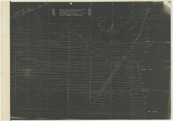 61154, [Photostats of section of Hydrographic Surveys H-5399, H-4822 and H-470, Mouth of Trinity River], General Map Collection