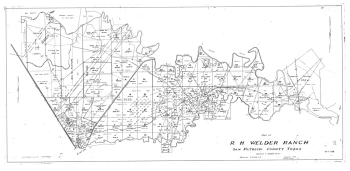61406, Map of R. H. Welder Ranch, San Patricio County, Texas, General Map Collection