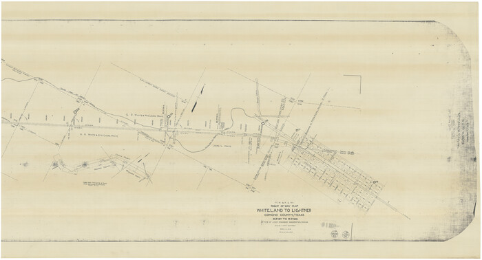61413, FT. W. & R. G. Ry. Right of Way Map, Whiteland to Lightner, Concho County, Texas, General Map Collection
