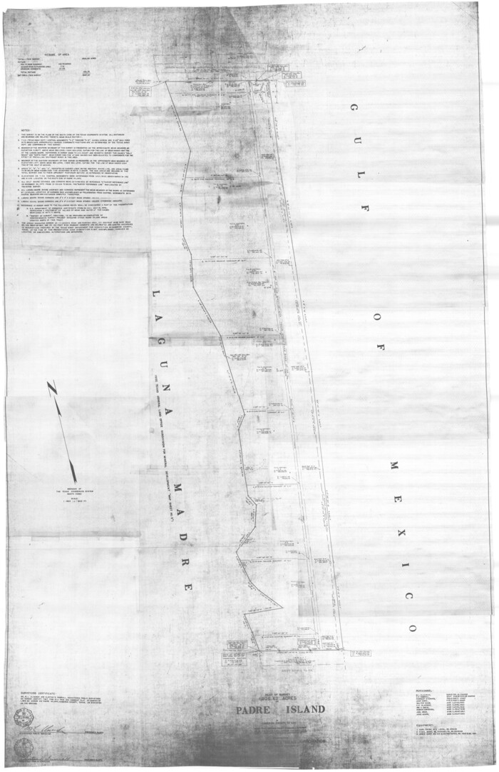 61429, Plat of a survey on Padre Island in Cameron County surveyed for South Padre Development Corporation by Claunch and Associates, General Map Collection