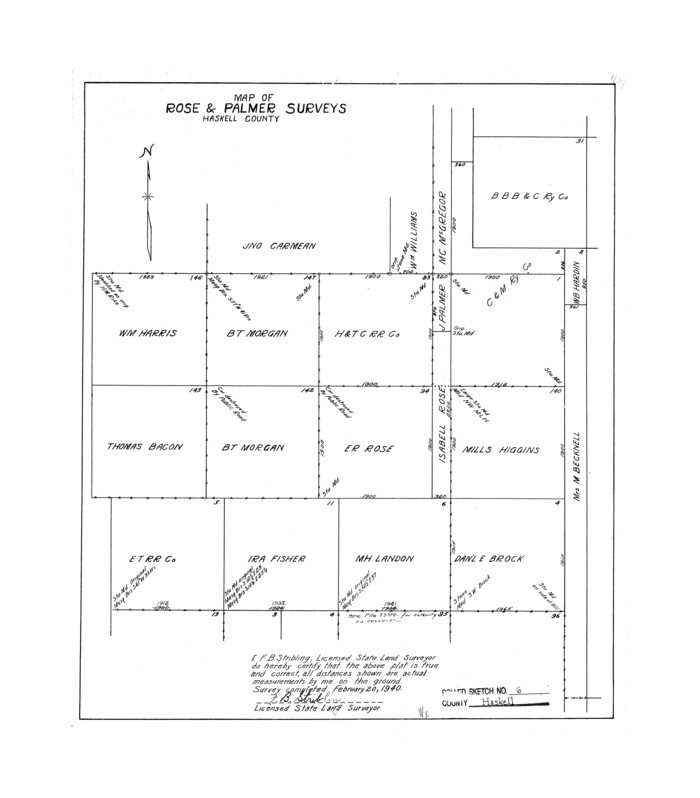 6166, Haskell County Rolled Sketch 6, General Map Collection