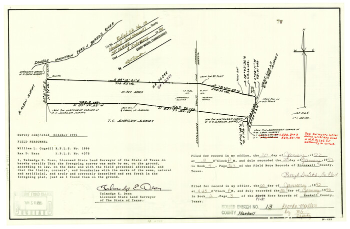 6171, Haskell County Rolled Sketch 13, General Map Collection