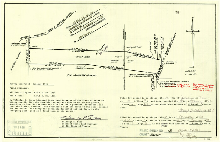 6171, Haskell County Rolled Sketch 13, General Map Collection