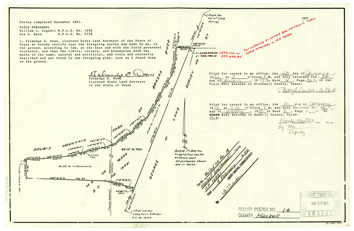 6172, Haskell County Rolled Sketch 14, General Map Collection
