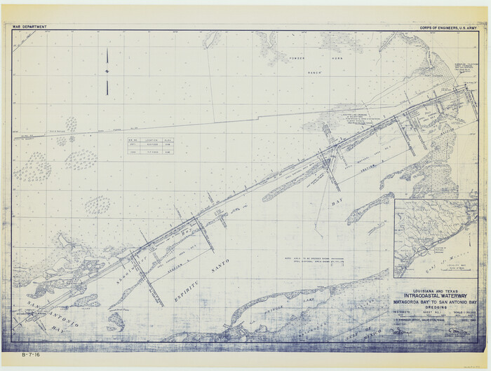 61823, Louisiana and Texas Intracoastal Waterway - Matagorda Bay to San Antonio Bay Dredging - Sheet 1, General Map Collection