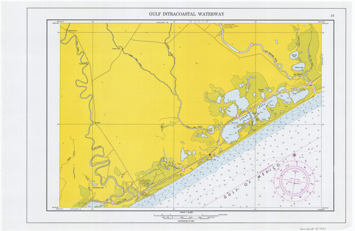 61931, Maps of Gulf Intracoastal Waterway, Texas - Sabine River to the Rio Grande and connecting waterways including ship channels, General Map Collection