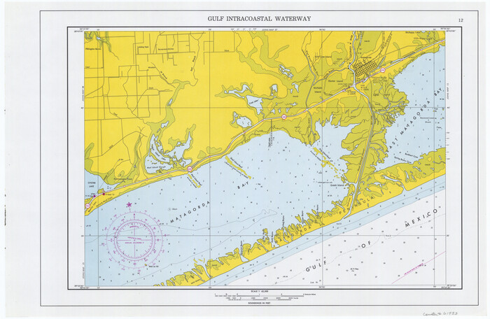 61933, Maps of Gulf Intracoastal Waterway, Texas - Sabine River to the Rio Grande and connecting waterways including ship channels, General Map Collection
