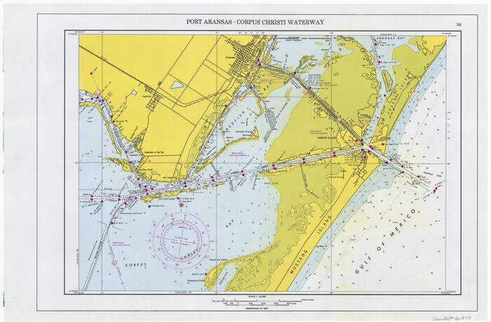 61979, Maps of Gulf Intracoastal Waterway, Texas - Sabine River to the Rio Grande and connecting waterways including ship channels, General Map Collection