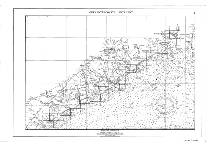 61984, Maps of Gulf Intracoastal Waterway, Texas - Sabine River to the Rio Grande and connecting waterways including ship channels, General Map Collection