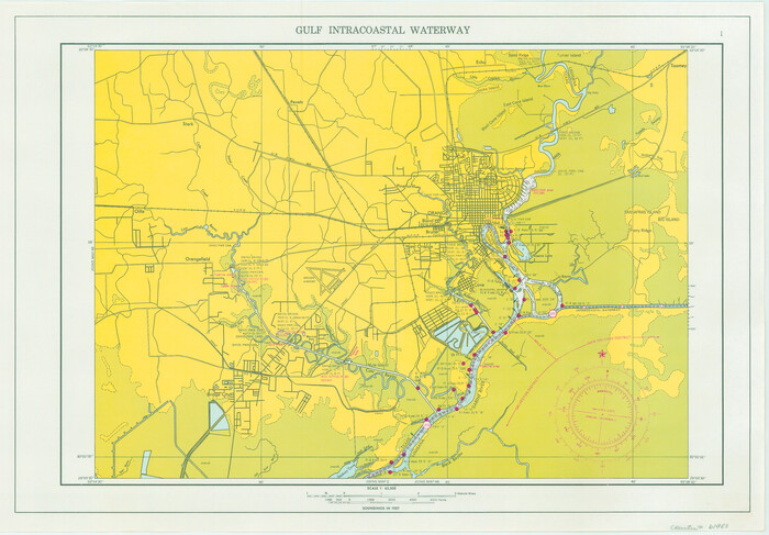 61988, Maps of Gulf Intracoastal Waterway, Texas - Sabine River to the Rio Grande and connecting waterways including ship channels, General Map Collection