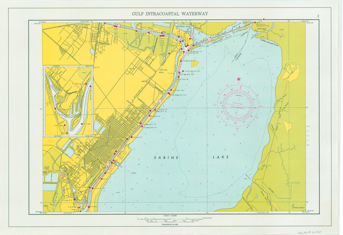 61989, Maps of Gulf Intracoastal Waterway, Texas - Sabine River to the Rio Grande and connecting waterways including ship channels, General Map Collection
