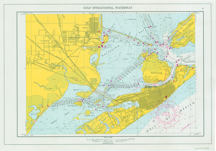 61993, Maps of Gulf Intracoastal Waterway, Texas - Sabine River to the Rio Grande and connecting waterways including ship channels, General Map Collection