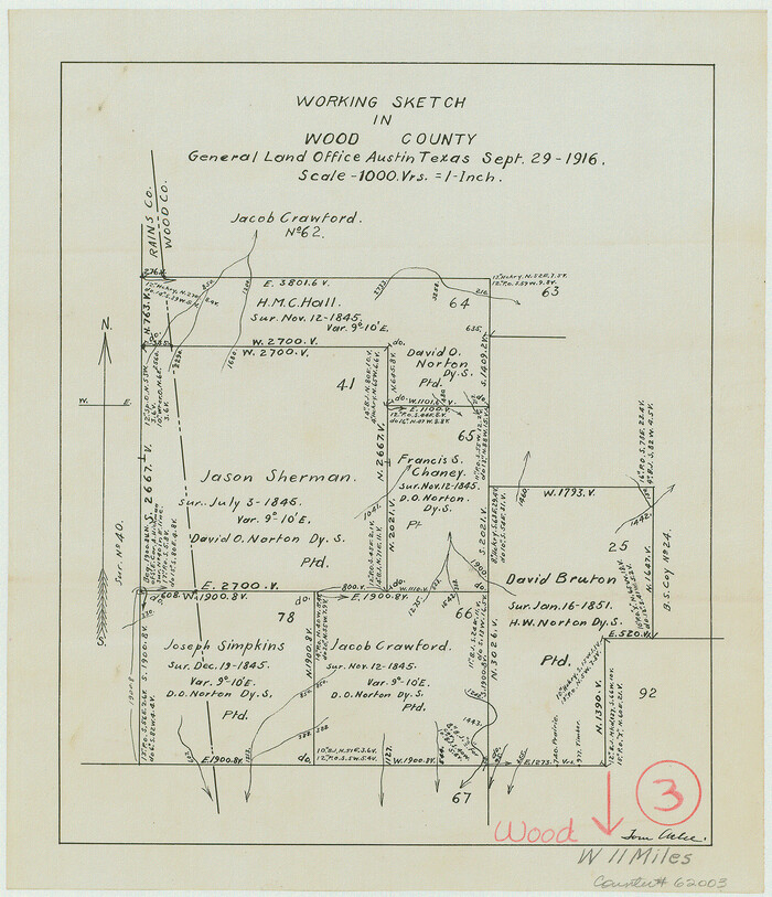 62003, Wood County Working Sketch 3, General Map Collection