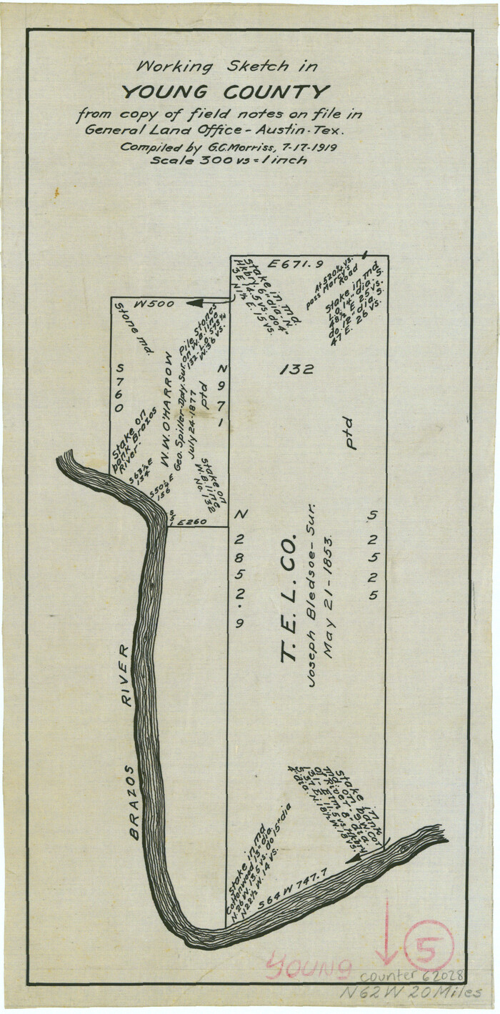62028, Young County Working Sketch 5, General Map Collection