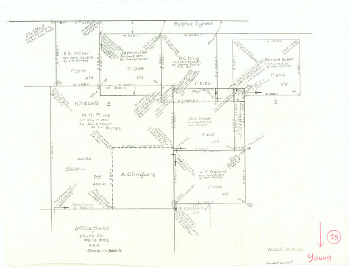 62038, Young County Working Sketch 15, General Map Collection