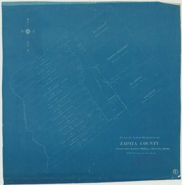 62052, Zapata County Working Sketch 1, General Map Collection