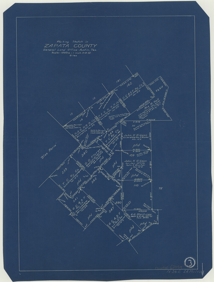 62054, Zapata County Working Sketch 3, General Map Collection