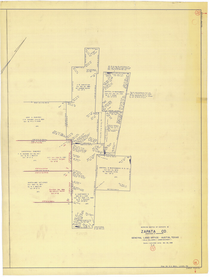 62062, Zapata County Working Sketch 11, General Map Collection