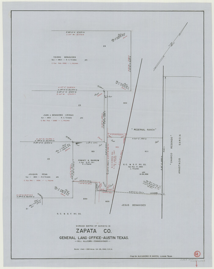 62063, Zapata County Working Sketch 12, General Map Collection