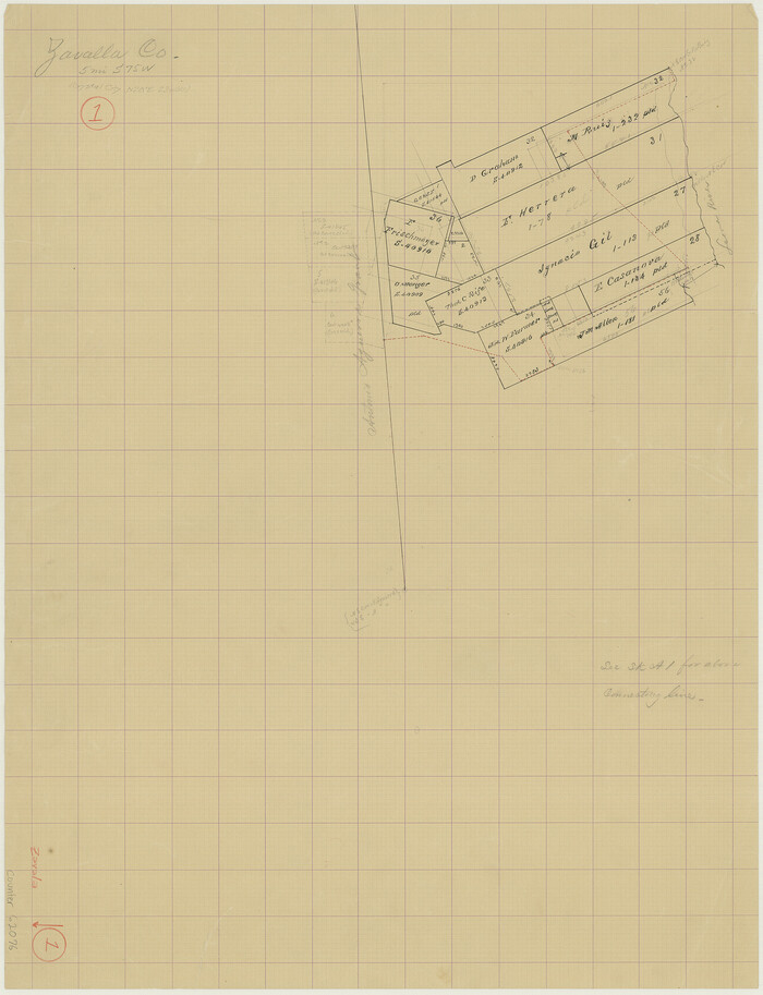 62076, Zavala County Working Sketch 1, General Map Collection