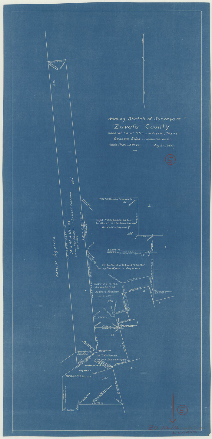 62080, Zavala County Working Sketch 5, General Map Collection