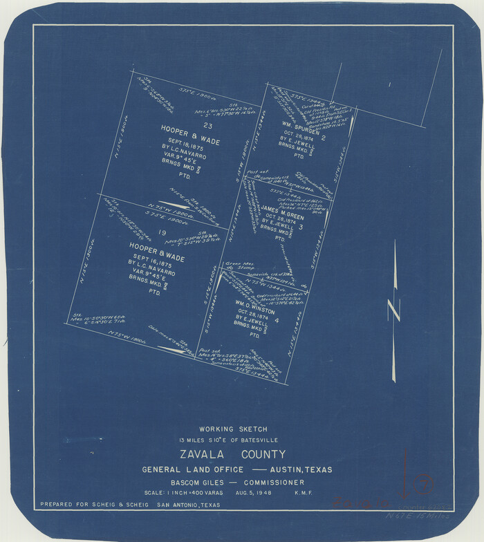62082, Zavala County Working Sketch 7, General Map Collection