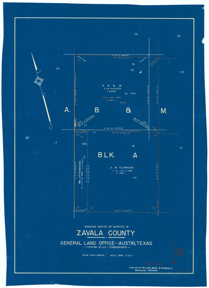 62083, Zavala County Working Sketch 8, General Map Collection