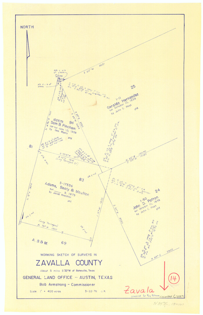 62089, Zavala County Working Sketch 14, General Map Collection