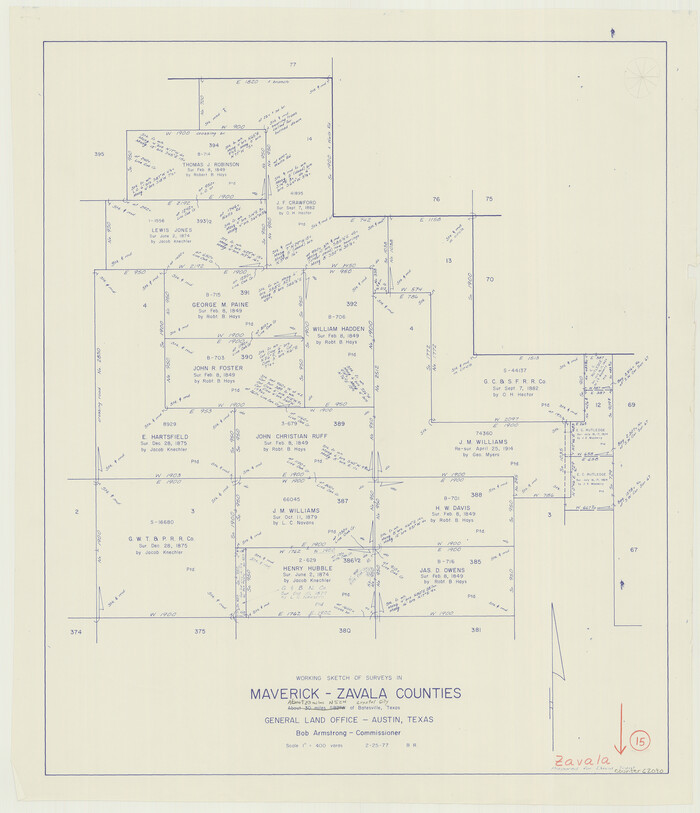 62090, Zavala County Working Sketch 15, General Map Collection