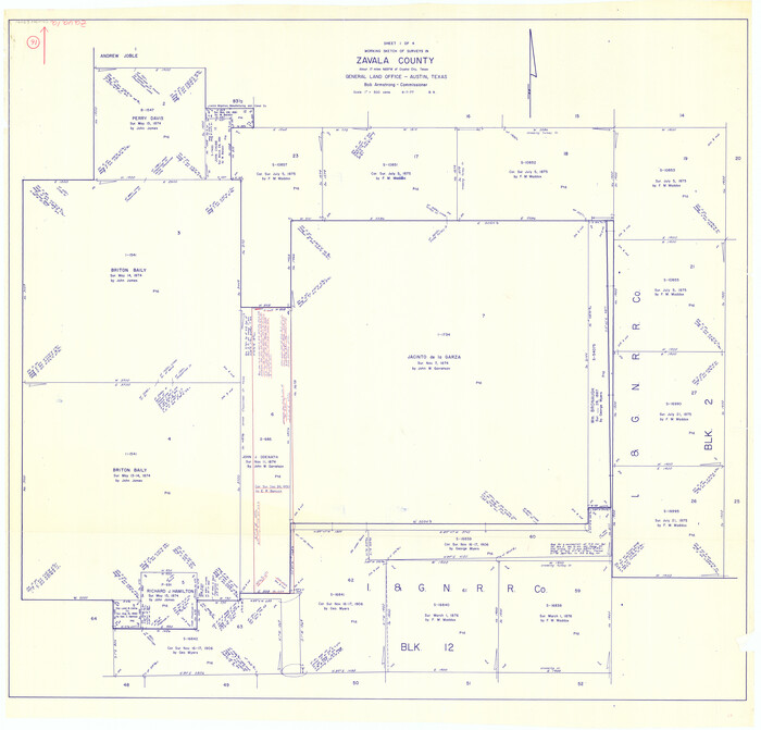 62091, Zavala County Working Sketch 16, General Map Collection