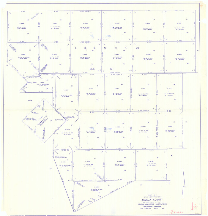 62093, Zavala County Working Sketch 18, General Map Collection
