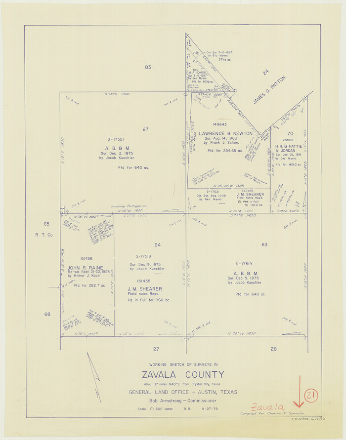 62096, Zavala County Working Sketch 21, General Map Collection