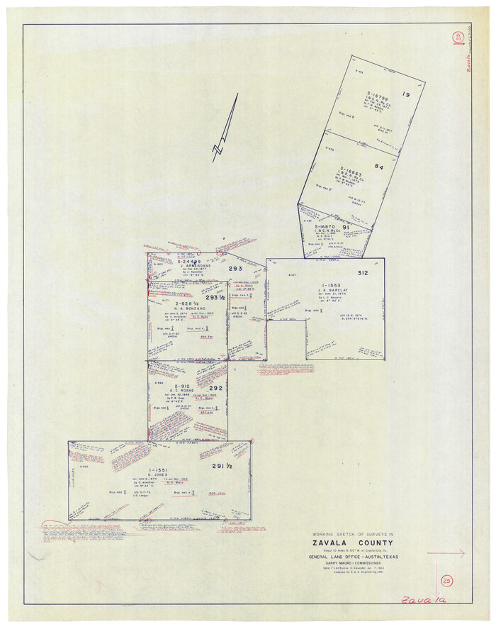 62100, Zavala County Working Sketch 25, General Map Collection