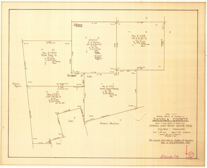 62102, Zavala County Working Sketch 27, General Map Collection