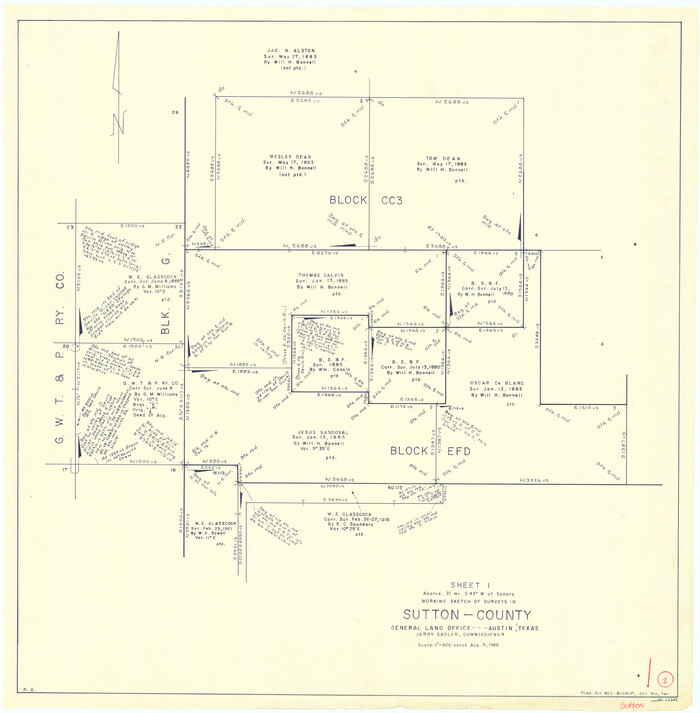 62344, Sutton County Working Sketch 1, General Map Collection