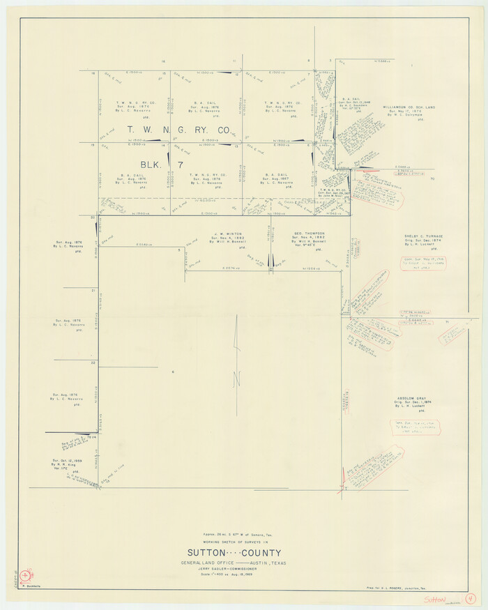 62347, Sutton County Working Sketch 4, General Map Collection