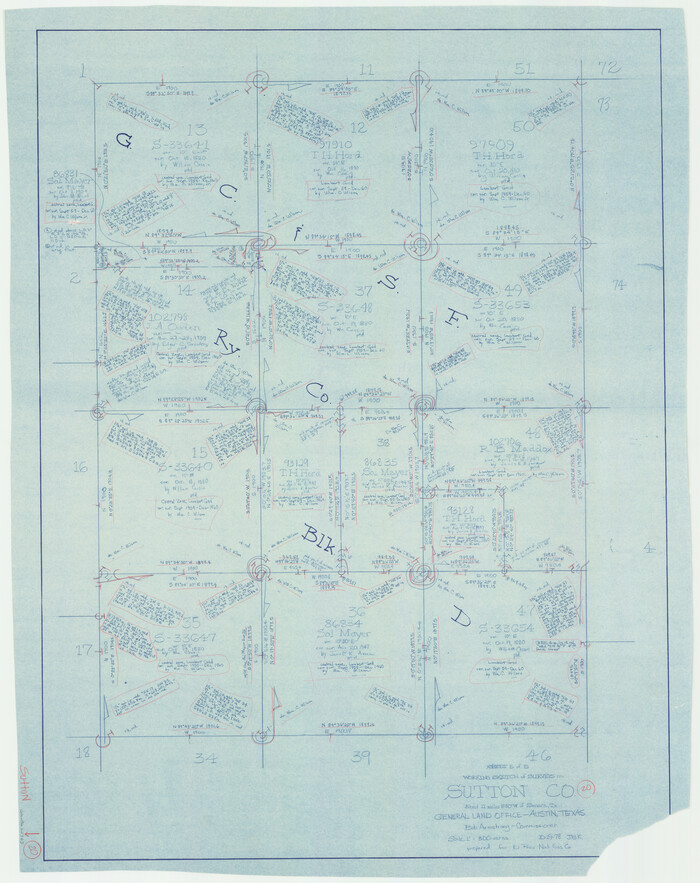 62363, Sutton County Working Sketch 20, General Map Collection