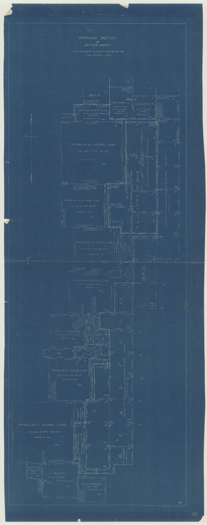 62373, Sutton County Working Sketch 30, General Map Collection