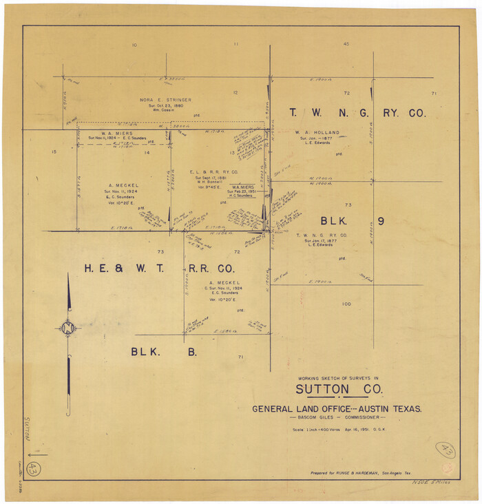 62386, Sutton County Working Sketch 43, General Map Collection