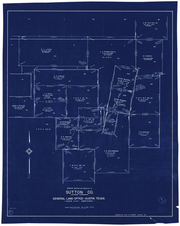 62388, Sutton County Working Sketch 45, General Map Collection
