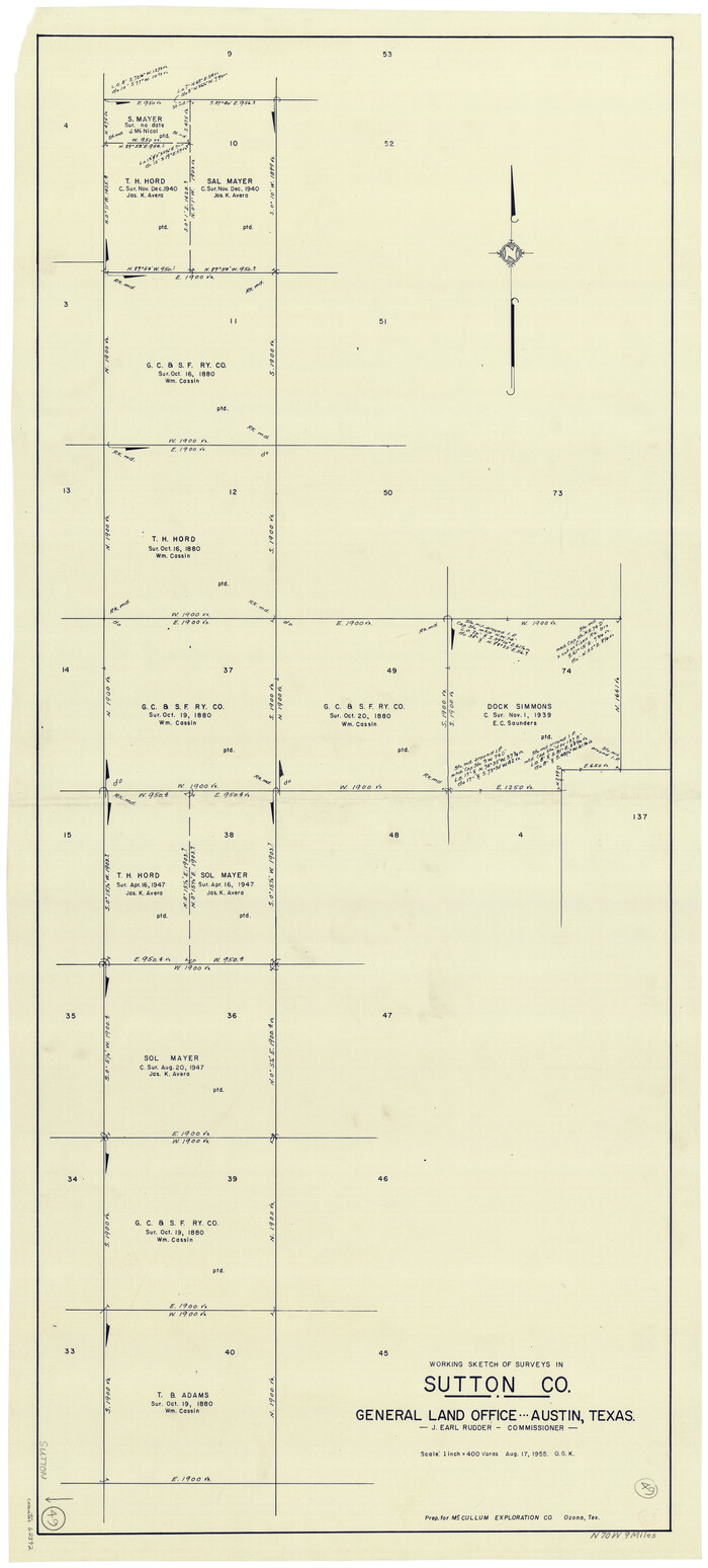 62392, Sutton County Working Sketch 49, General Map Collection
