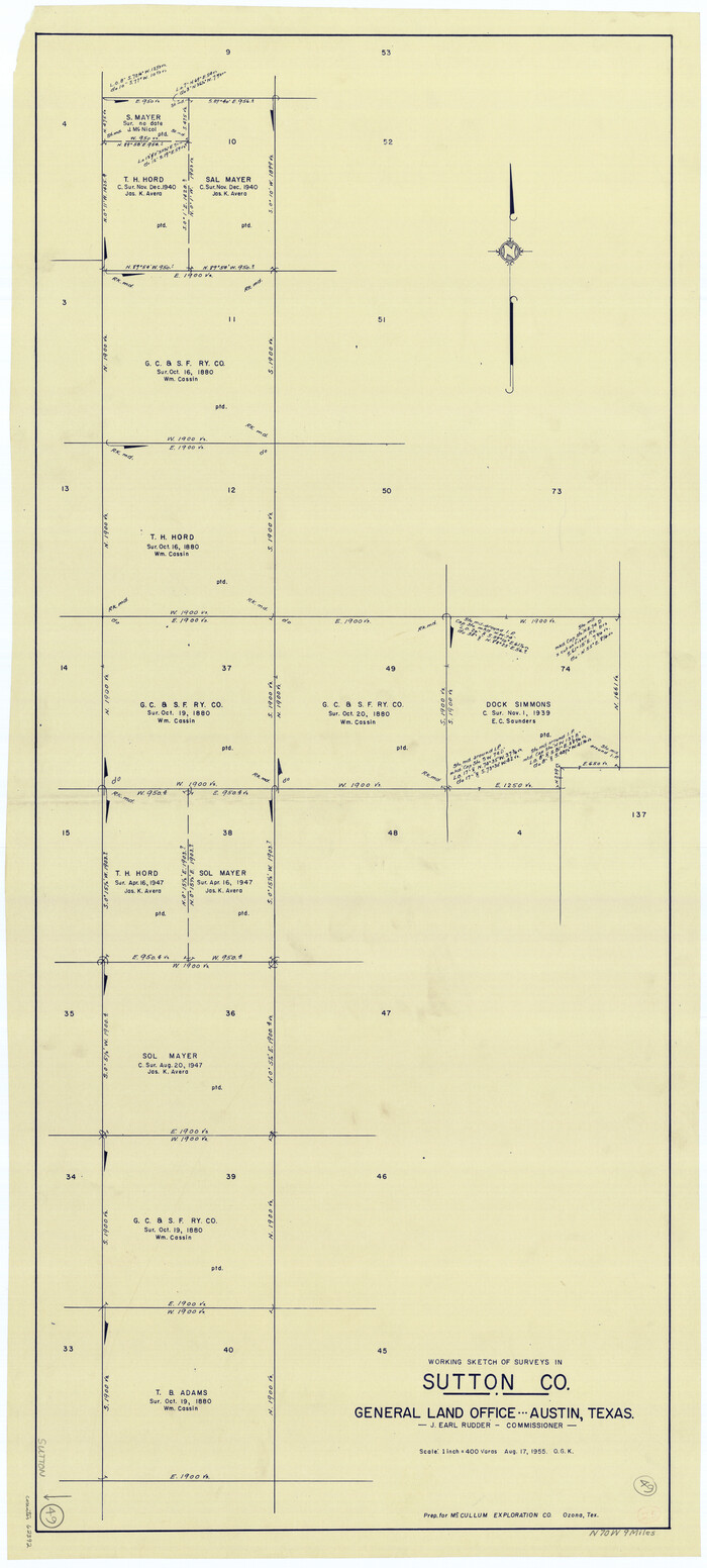 62392, Sutton County Working Sketch 49, General Map Collection